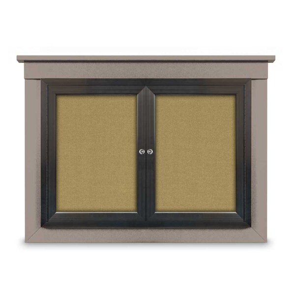 24"x36" 1-Door Enclosed Letterboard, White Vinyl/Cherry